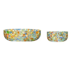 Set di 2 ciotole vetro multicolore Confetti Hübsch - 15cm