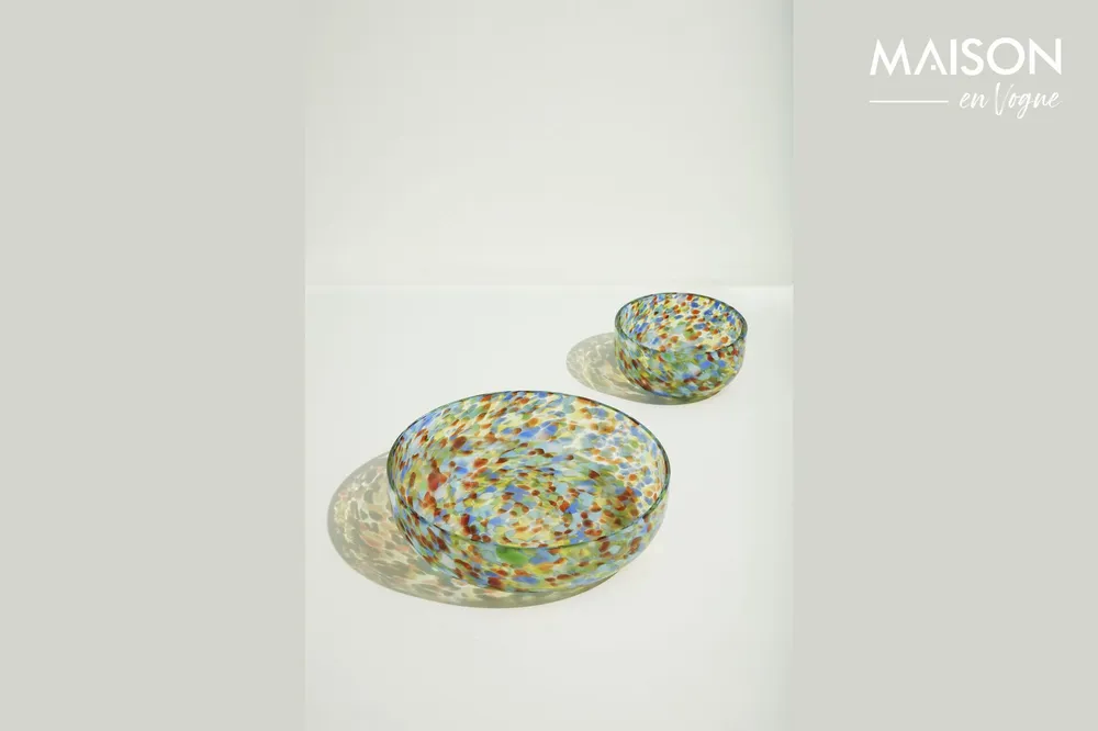 Set di 2 ciotole vetro multicolore Confetti Hübsch - 15cm