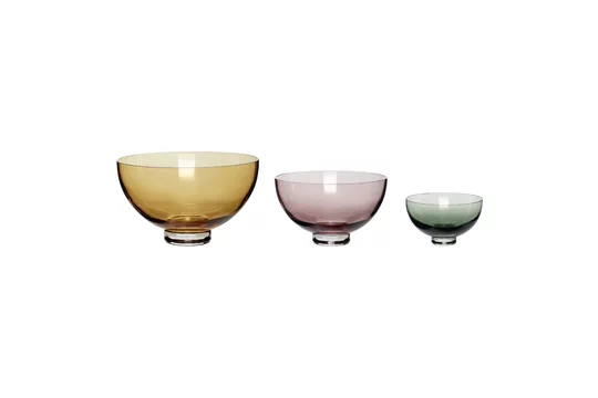 Set di 3 ciotole vetro multicolore Radiant Hübsch - 12cm