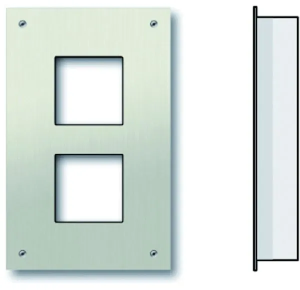 Set da incasso TCS composto da pannello frontale e scatola da incasso per collezione AMI per 2 moduli AMI ZAU2002-0030