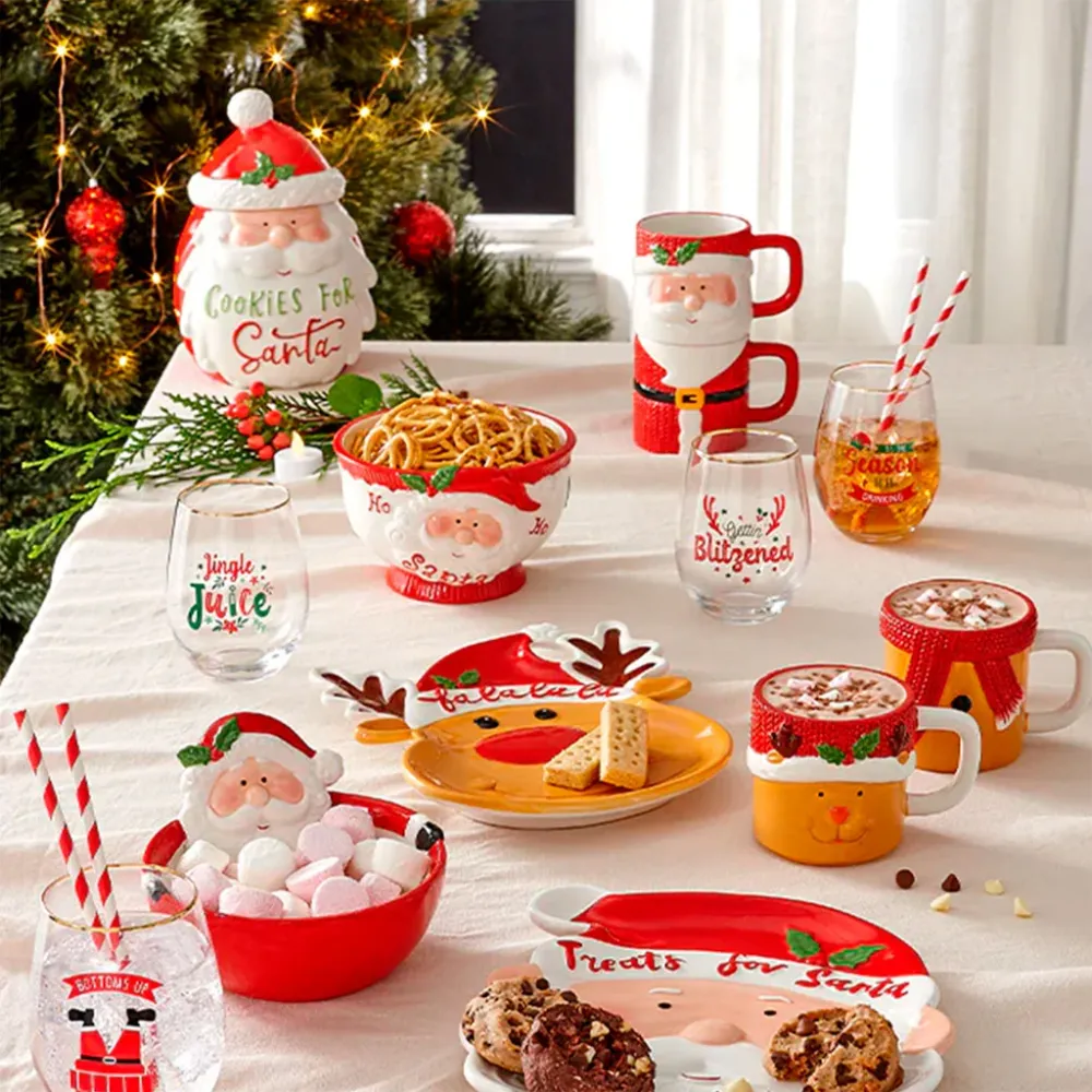 Set di 2 tazze impilabili Mug Renna di Natale Ladelle