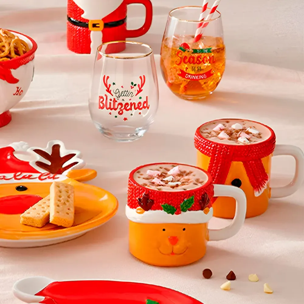 Set di 2 tazze impilabili Mug Renna di Natale Ladelle