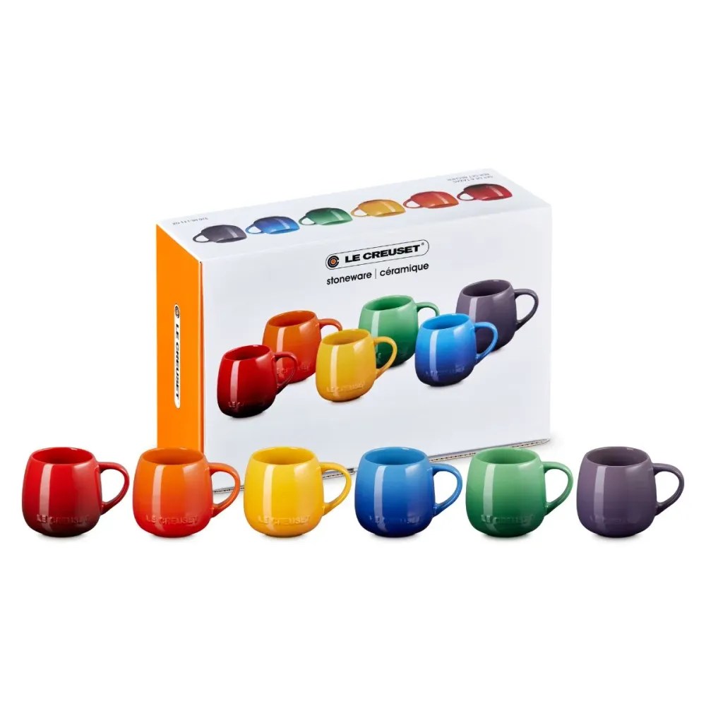 Set da 6 tazze tipo Mug Coupe 320 ml Arcobaleno Le Creuset