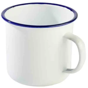 Tazza APS con manico -ENAMELWARE- Ø 10 cm altezza: 9 cm 05 litri lamiera d'acciaio smaltata interno: bianco ester...