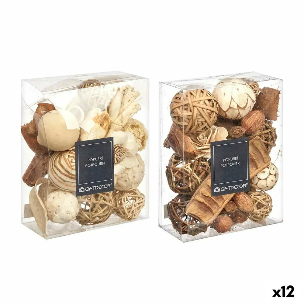 Potpourri decorativo Bianco Marrone 16 x 21 x 7 cm (12 Unità) - Lavabile Lavatrice