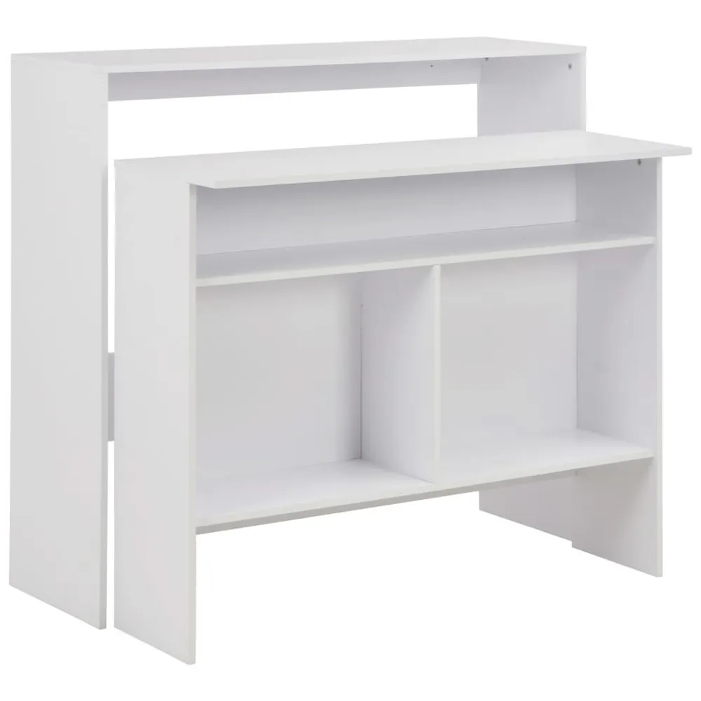 Tavolo da Bar 2 Livelli Bianco 130x40x120