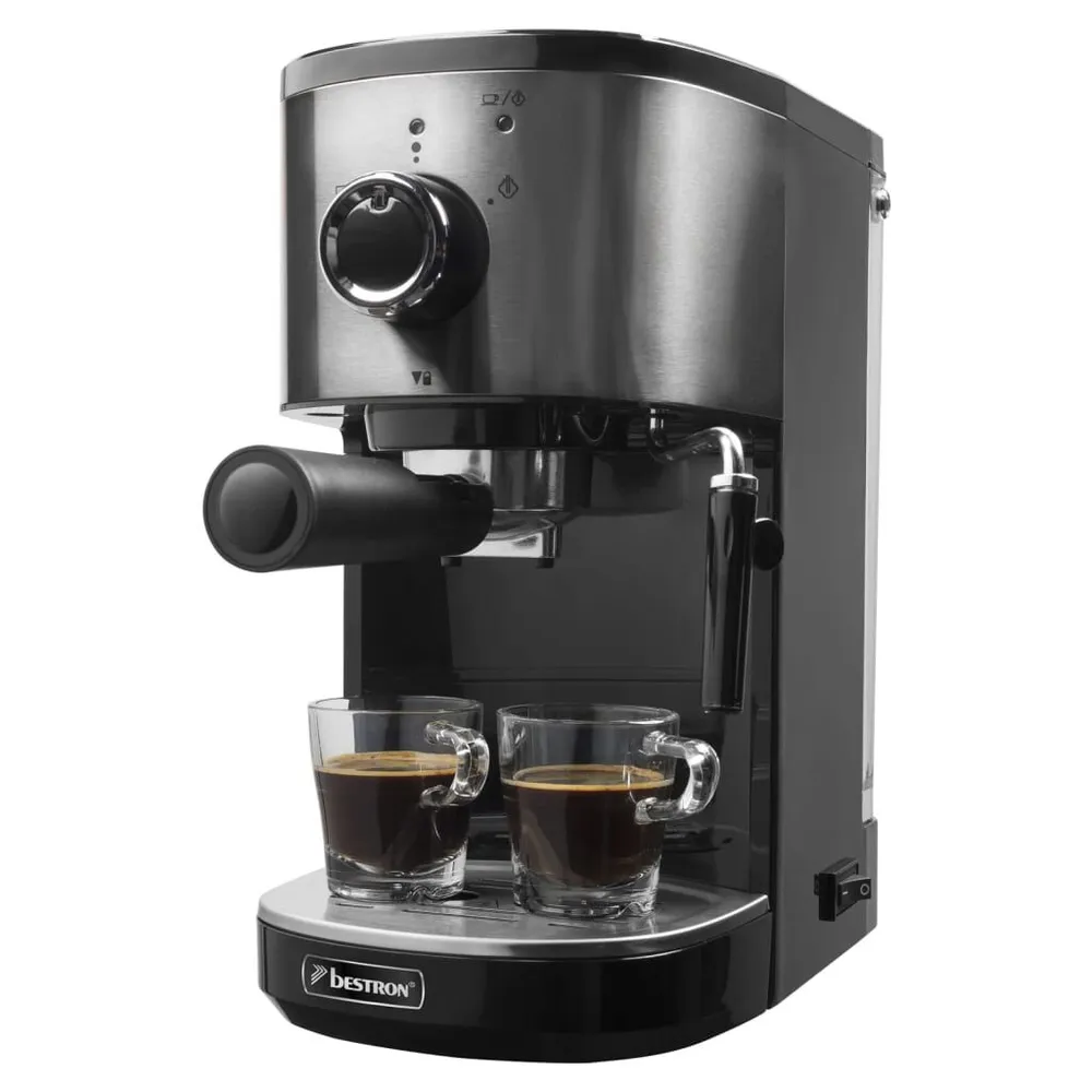 Bestron Macchina per Caffè Espresso AES800STE 1450W Acciaio Inox 1,25L