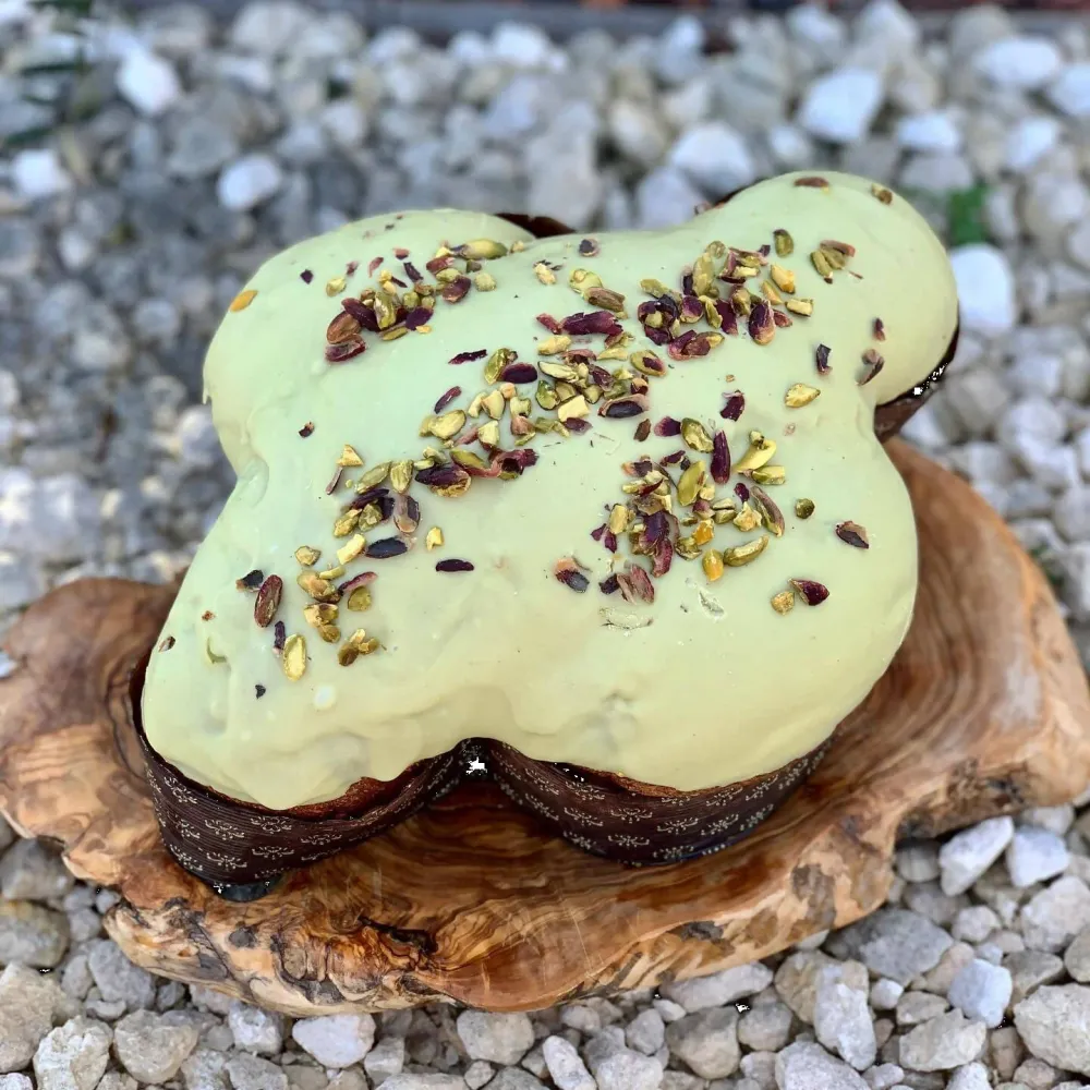 Colomba Pasquale Artigianale Siciliana Farcita Al Pistacchio 1kg Focaccia Di Pasqua 100% Italiana