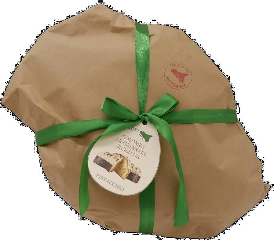 Colomba Pasquale Artigianale Siciliana Farcita Al Pistacchio 1kg Focaccia Di Pasqua 100% Italiana