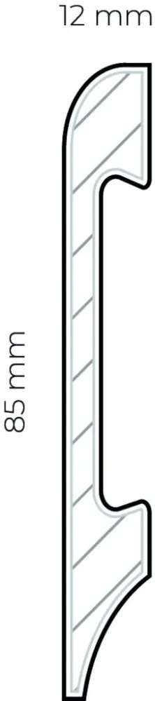 Battiscopa polimero Ard Italia JT1137/311 misura 2000x14x85 mm Bianco Carrara