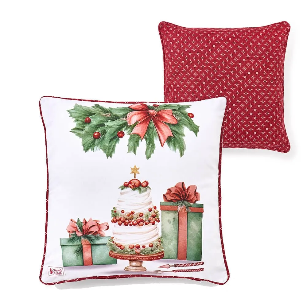 Cuscino Double Face "Storia di Natale" Nuvole di Stoffa 40x40 cm.