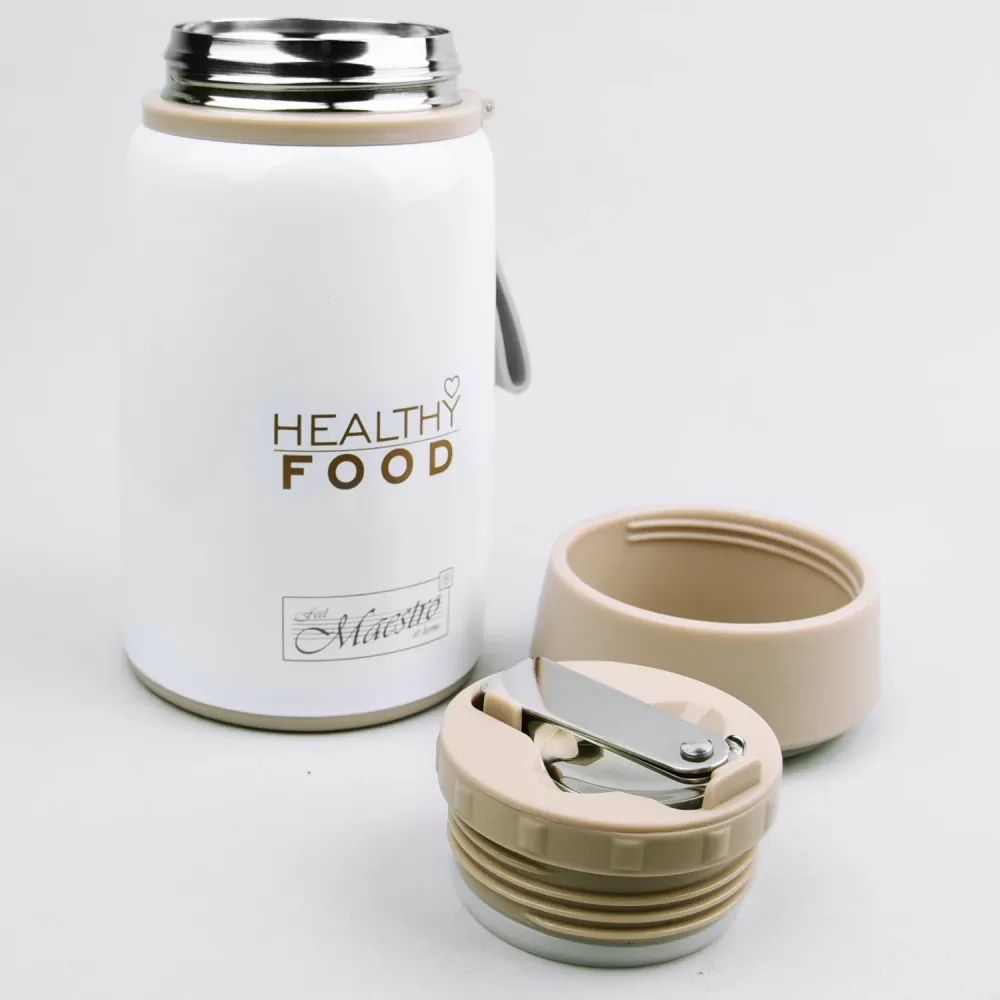 Contenitore termico per alimenti Thermos acciaio inossidabile con cucchiaio pieghevole 800ml