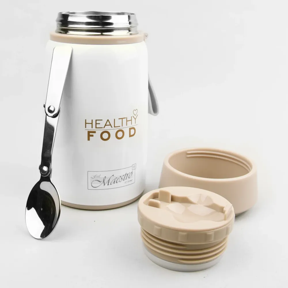 Contenitore termico per alimenti Thermos acciaio inossidabile con cucchiaio pieghevole 800ml