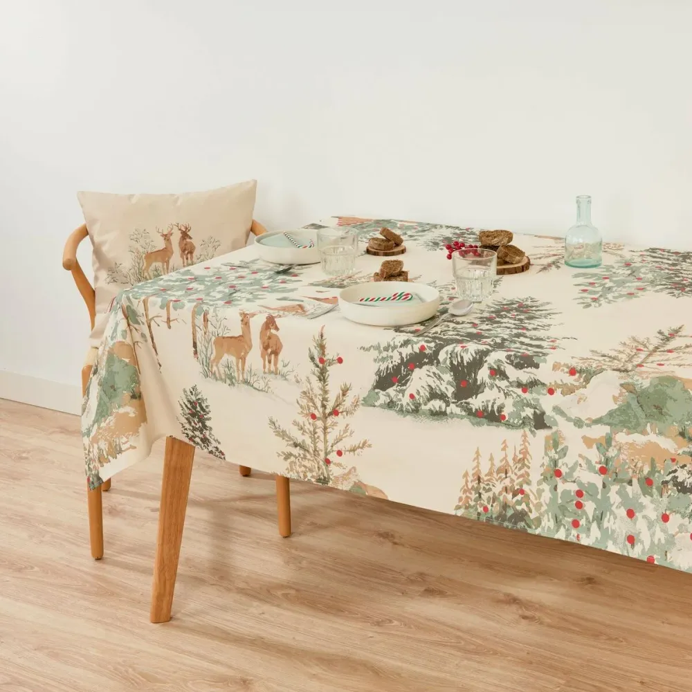 Tovaglia antimacchia Belum Christmas Deer Multicolore con Angoli Elastici