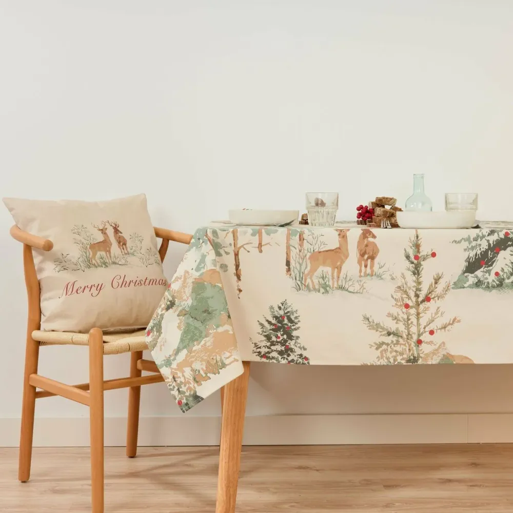 Tovaglia antimacchia Belum Christmas Deer Multicolore con Angoli Elastici