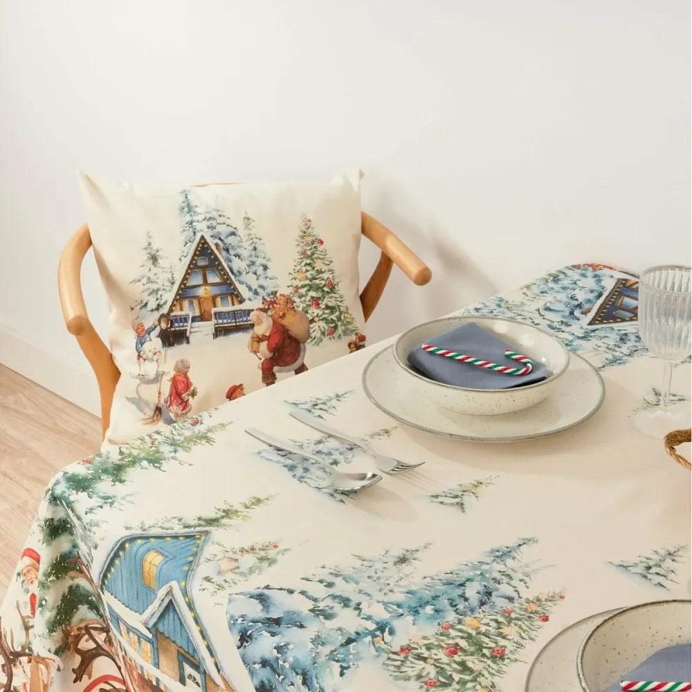 Tovaglia antimacchia Belum Christmas Landscape 100 x 155 cm con Angoli Elastici