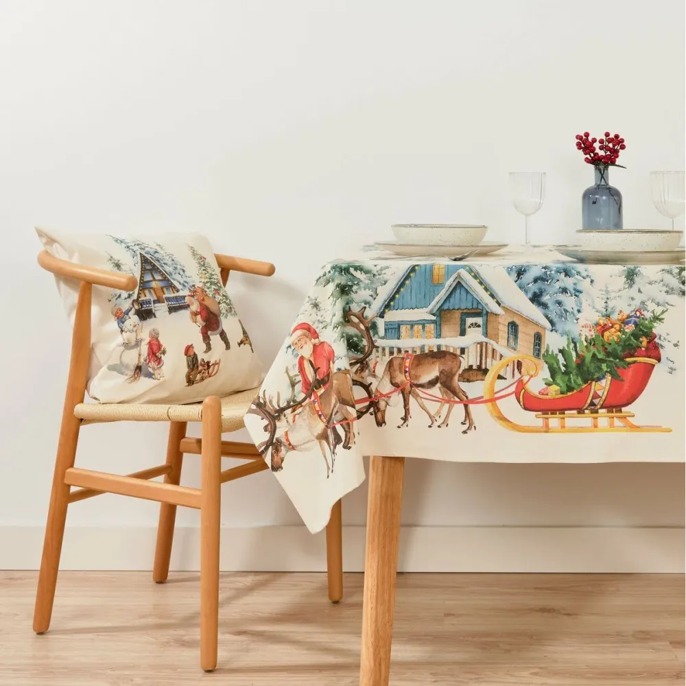 Tovaglia antimacchia Belum Christmas Landscape 100 x 155 cm con Angoli Elastici