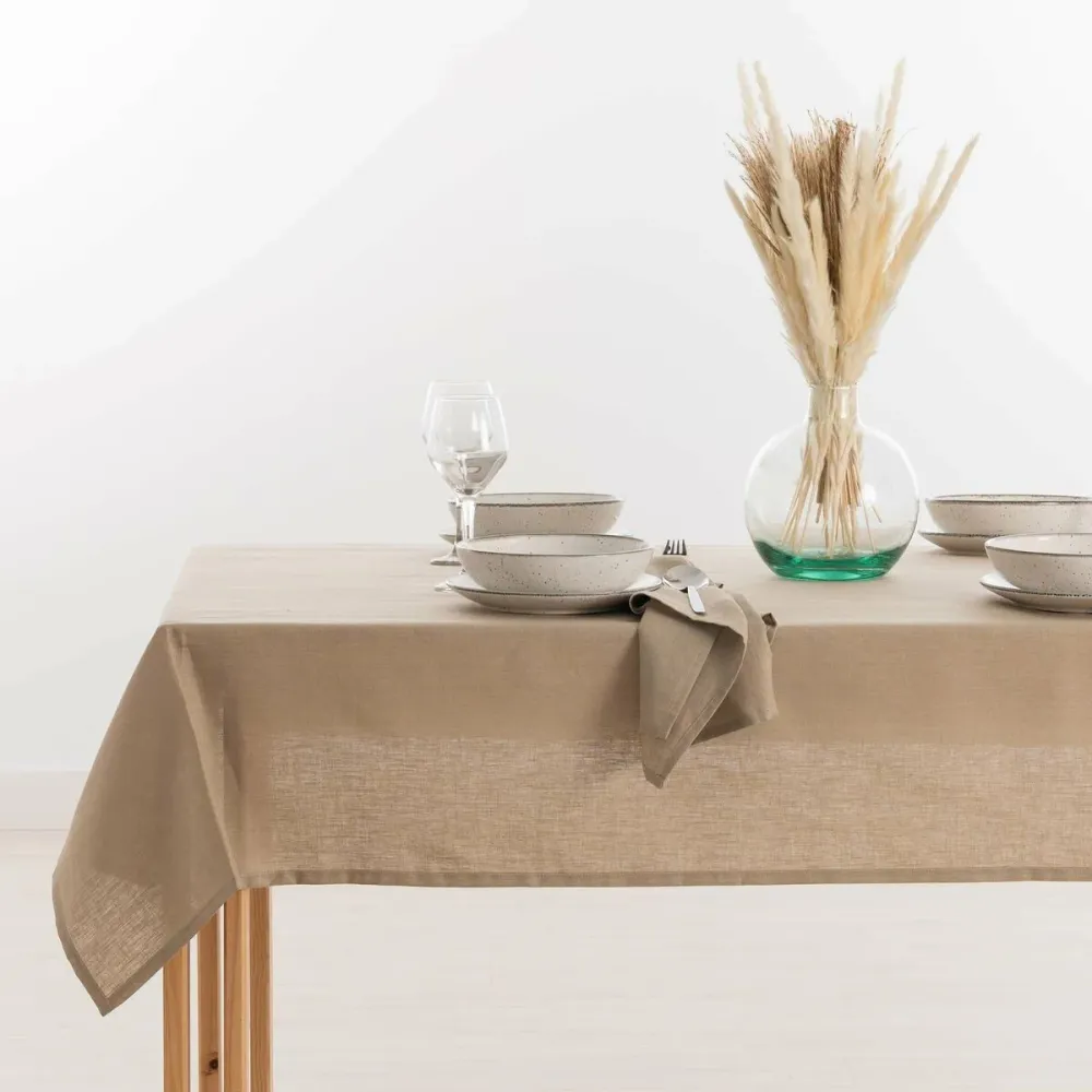 Tovaglia Belum 100 x 130 cm Taupé con Angoli Elastici