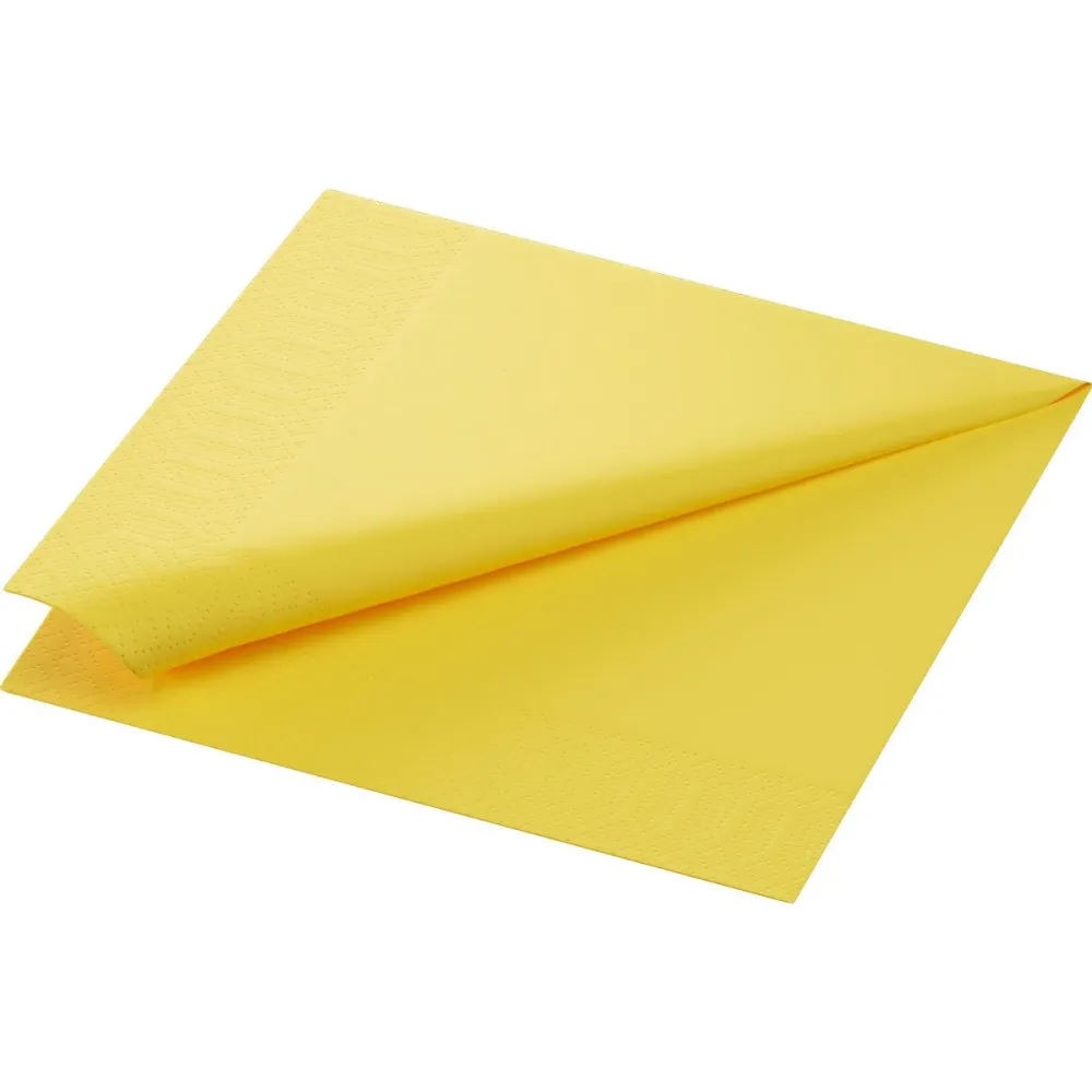 Presine da Forno Naukind stoffa cellulare 40 x 40 cm 3 strati 1/4 volte giallo | Pacchetto (250 tovaglioli)