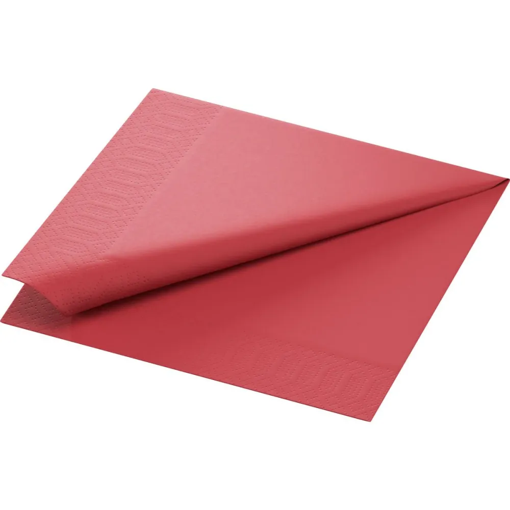 Punti di tovagliolo di stoffa cellulare 40 x 40 cm 3 strati 1/4 Falz Bordeaux | Pacchetto (250 tovaglioli)