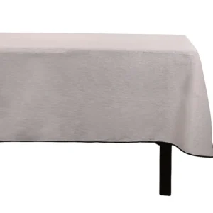 Tovaglia Rotonda Tovaglia, tovagliati Lino e Cotone con bordi 250 x 170 cm Tortora BORINA