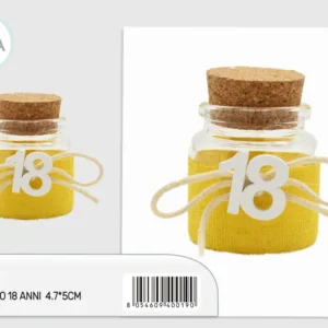 barattolo vetro 18 anni 4,7x5cm giallo