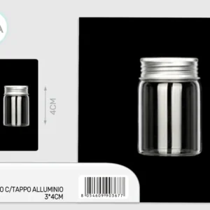 barattolo vetro con tappo alluminio 3x4cm
