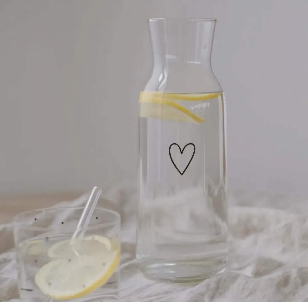 Caraffa vetro con cuore