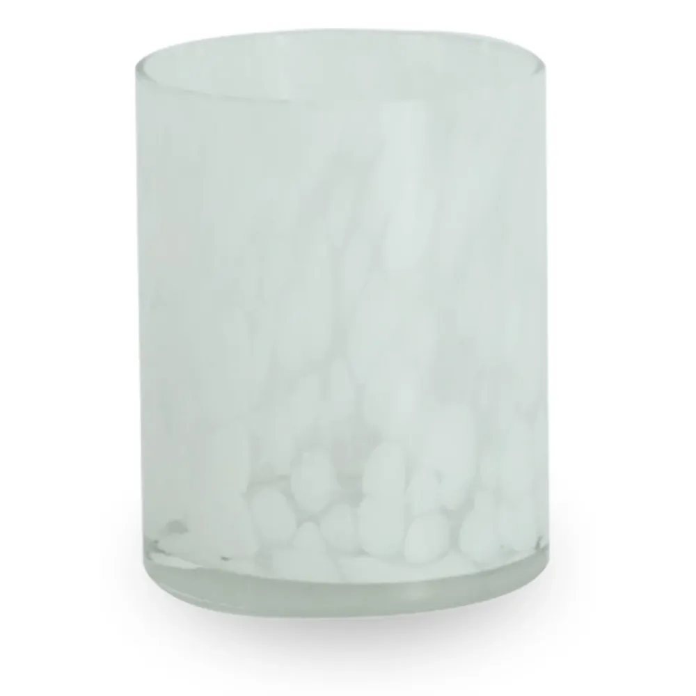 Nina porta candele vetro bianco 10 cm