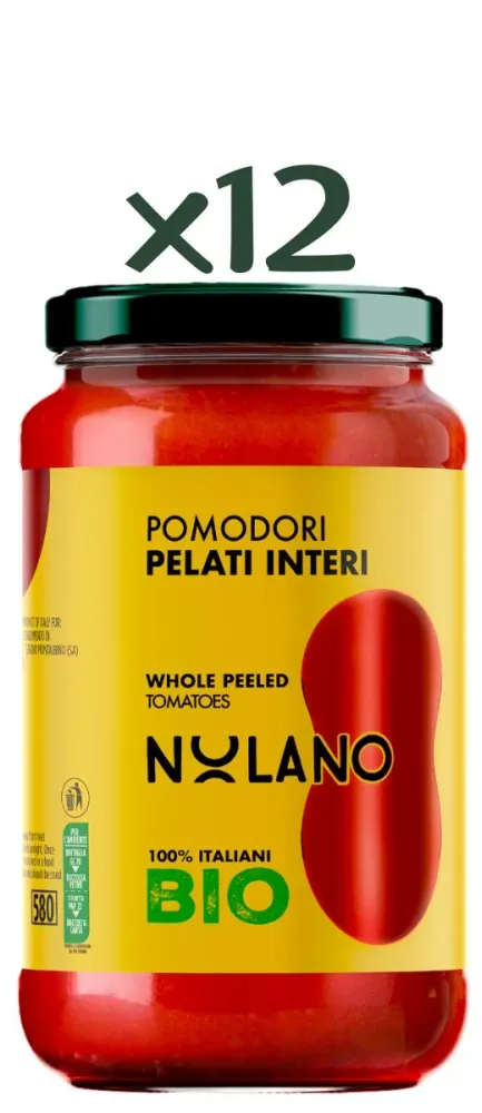 Pomodori Pelati interi BIO Vetro 540g Nolano (Confezione da 12)