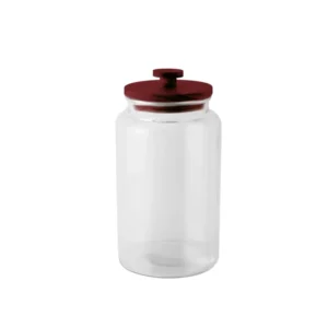 Radici Barattolo Cereali Lt.4,1 Vetro Con Coperchio Legno Cm.16x29,5h