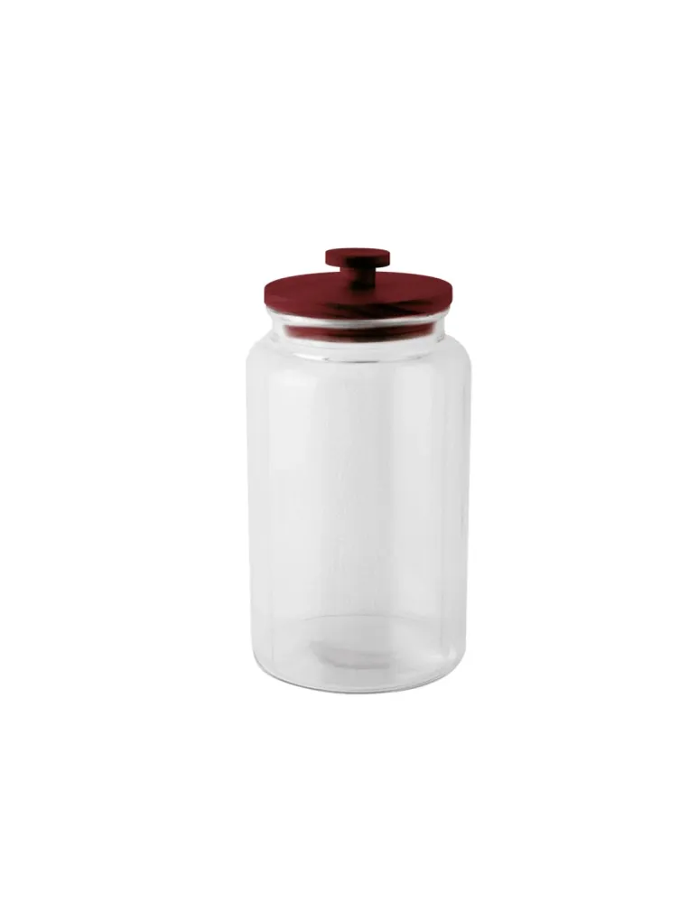Radici Barattolo Cereali Lt.4,1 Vetro Con Coperchio Legno Cm.16x29,5h