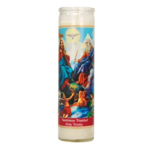 Veladora Santisima Trinidad envase de vidrio 500gr