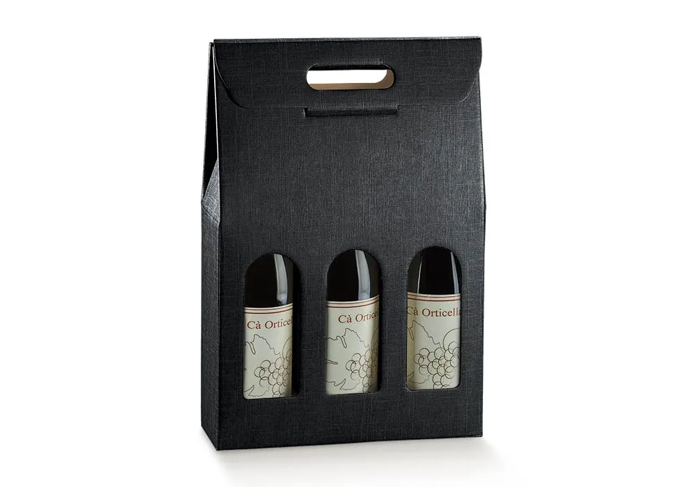 3 bottiglie f.to 270x90x385mm seta nero