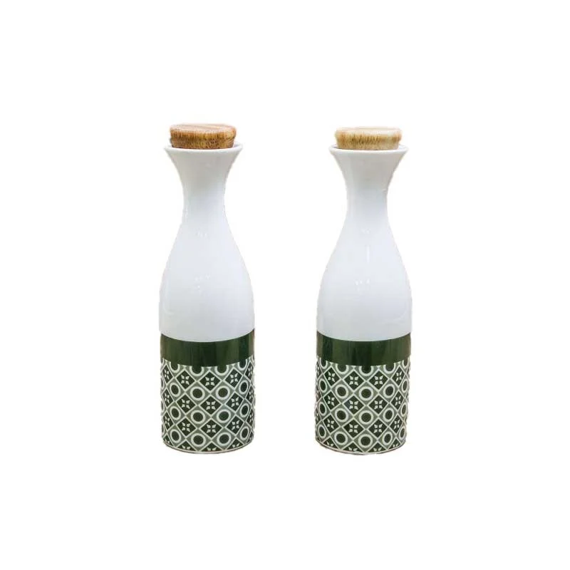 BOTTIGLIE OLIO E ACETO BOMBONIERE DESIGN MAIOLICA IDEE UTILI MATRIMONIO