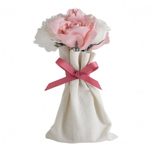 Bouquet di Rose di Sapone Profumate Bianche e Rosa