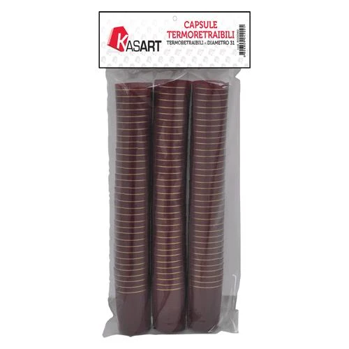 Capsule Termoretraibili Per Bottiglie Spumante Nero - Ø 33 X H 55 Mm