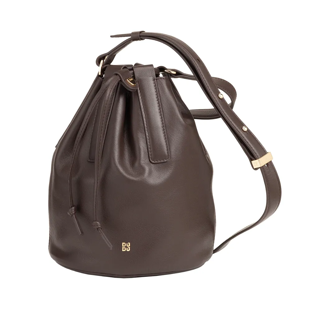 DUDU Borsa Secchiello Donna Pelle Grande con Tracolla Regolabile e Chiusura Coulisse – Borsa Elegante, Spaziosa e Pratica...