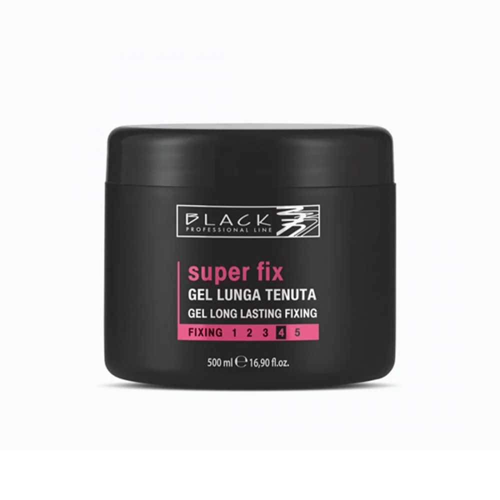 Gel Capelli Lunga Tenuta Super Fix Trasparente 500 ml Black Professional