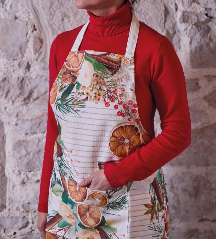 Grembiule Natalizio Maison Sucrée - Arance Essiccate e Spezie