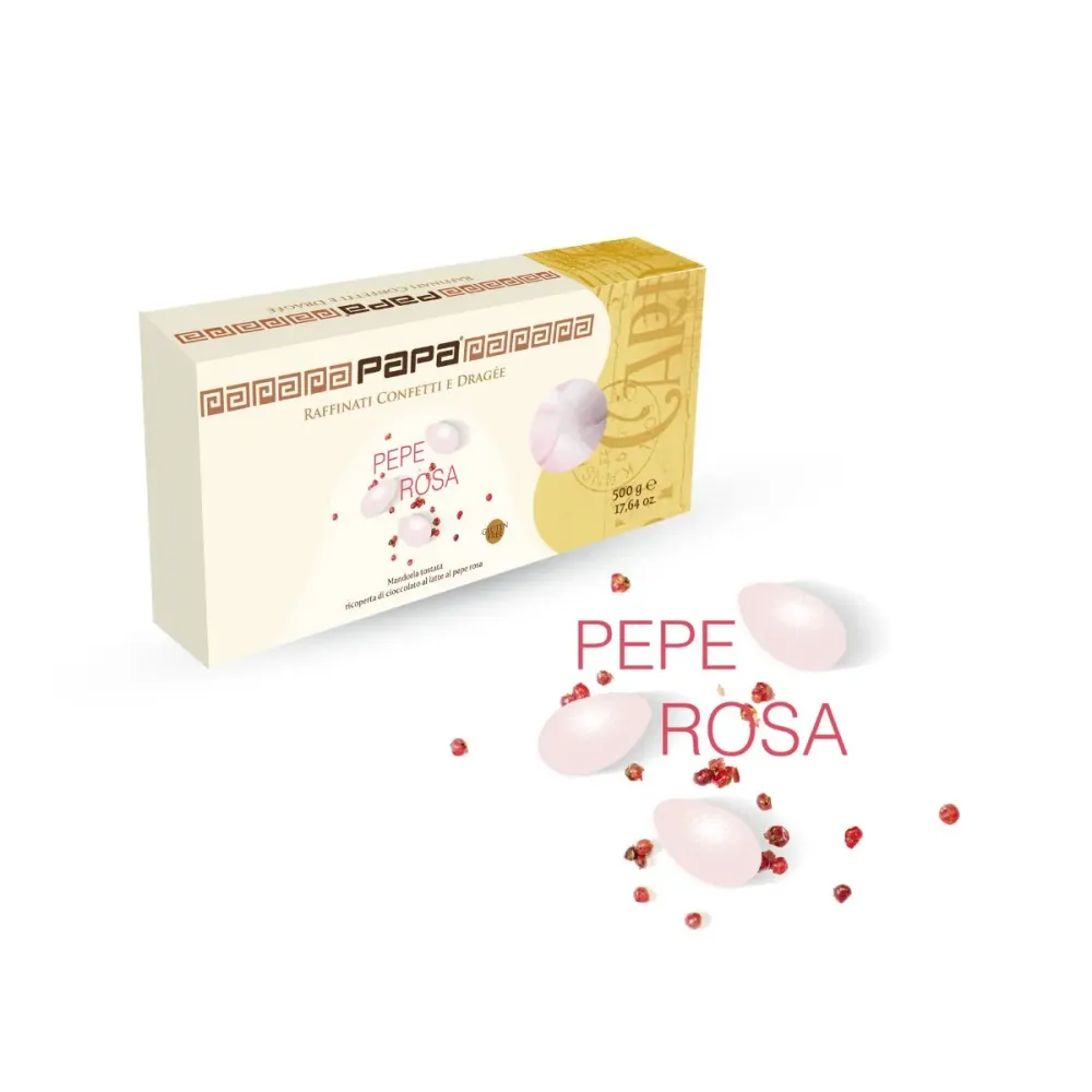 Papa - Cioccolato al Latte e Pepe Rosa Linea Shine Rosa - 500g