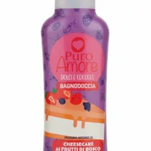 PURO AMORE Dolci Coccole Bagnodoccia Cheesecake ai Frutti di Bosco 1000ml | Profumo Gourmet Frutti Rossi e Crema | Formula...