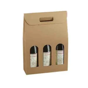 Scatola per 3 bottiglie 27x9x38,5cm linea avana