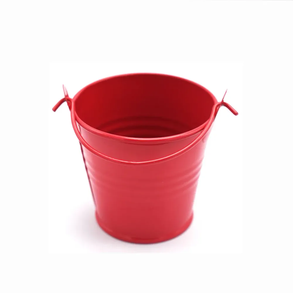 Secchiello latta portaconfetti rosso 5,5x5,3cm