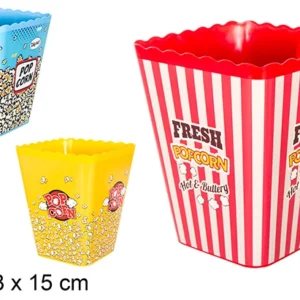 Secchiello per popcorn quadrato colori assortiti 12/unità