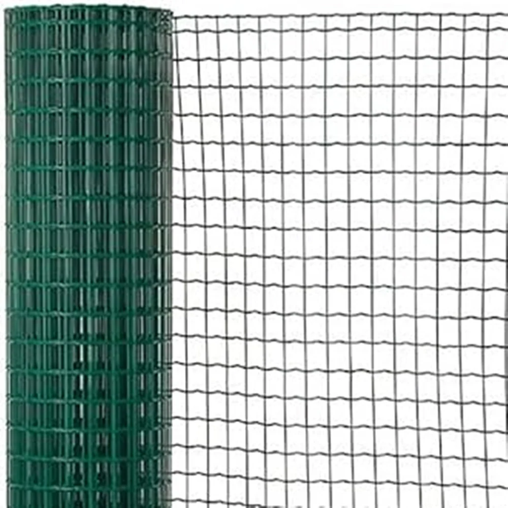 Set 3pz Rotolo Rete Di Plastica Verde Maglia Quadra 10x10mm 0.5x5mt Recinzione 219380