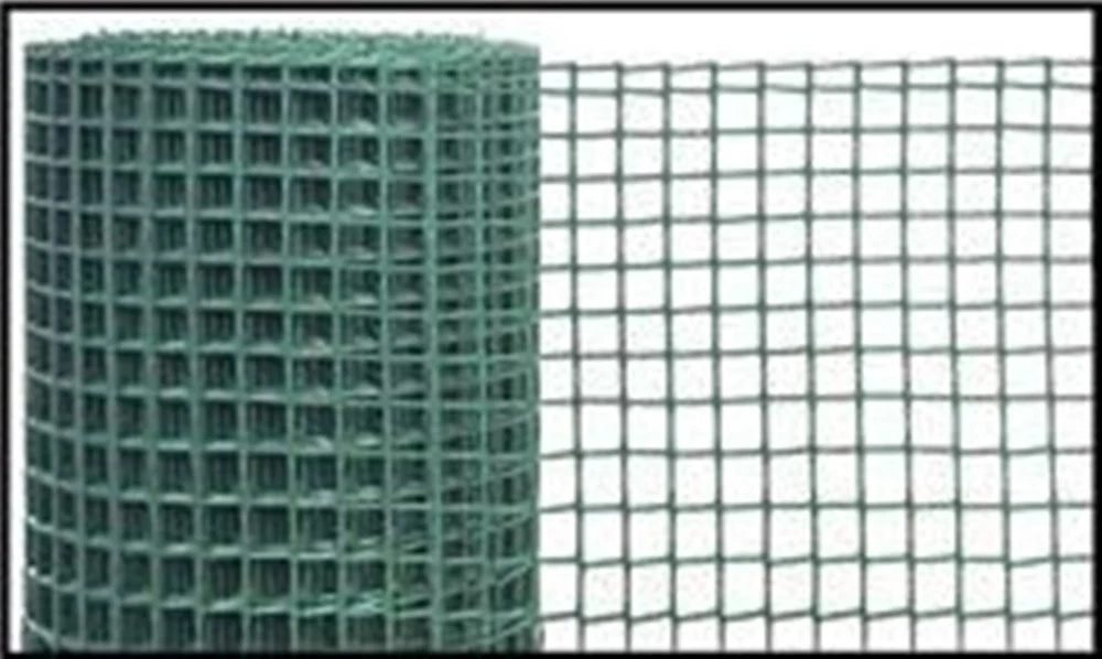 Set 3pz Rotolo Rete Di Plastica Verde Maglia Quadra 10x10mm 0.5x5mt Recinzione 219380