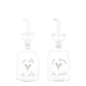 Set 2 bottiglie olio e aceto