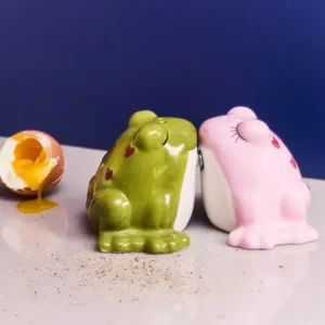 Set di sale e pepe con rane che si baciano - 2 pz