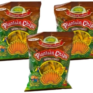 TROPICAL GOURMET PLANTAIN CHIPS NATURALLY SWEET PATATINE DI PLATANO DOLCI 85 G